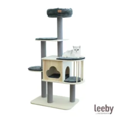 Leeby Cloud Collection torre arranhadora multiplataforma com cama nido para gatos