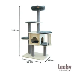 Leeby Cloud Collection torre arranhadora multiplataforma com cama nido para gatos