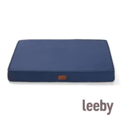 Leeby Colchão azul antiderrapante para cães