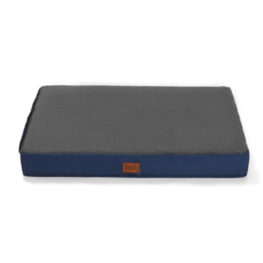 Leeby Colchão azul antiderrapante para cães