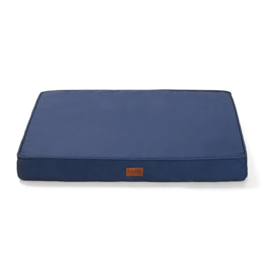 Leeby Colchão azul antiderrapante para cães