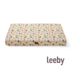 Leeby Colchão estampado antiderrapante para cães