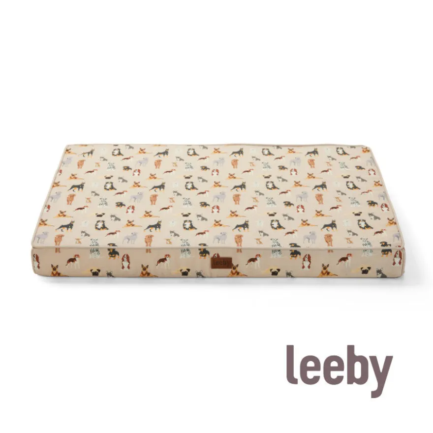 Leeby Colchão estampado antiderrapante para cães