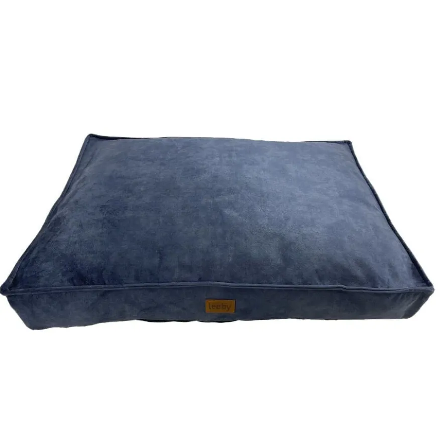 Leeby Colchão Impermeável com Capa Amovível Azul Marinho para cães