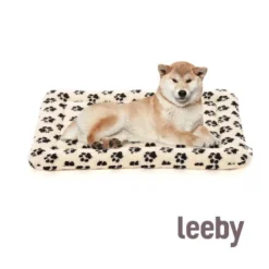 Leeby Colchão macio com estampado de patas para cães
