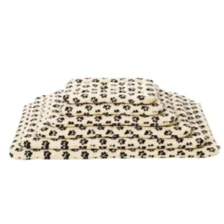 Leeby Colchão macio com estampado de patas para cães