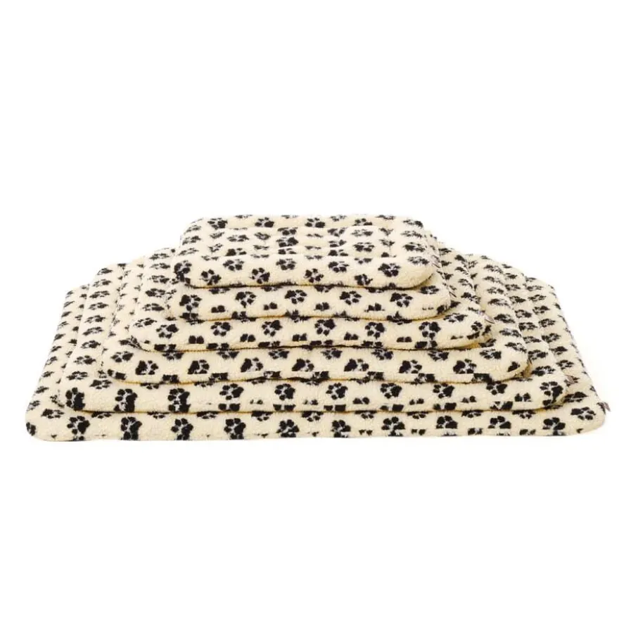 Leeby Colchão macio com estampado de patas para cães