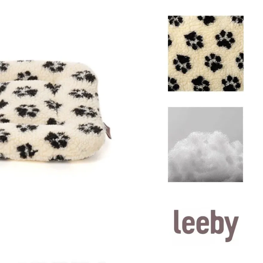 Leeby Colchão macio com estampado de patas para cães