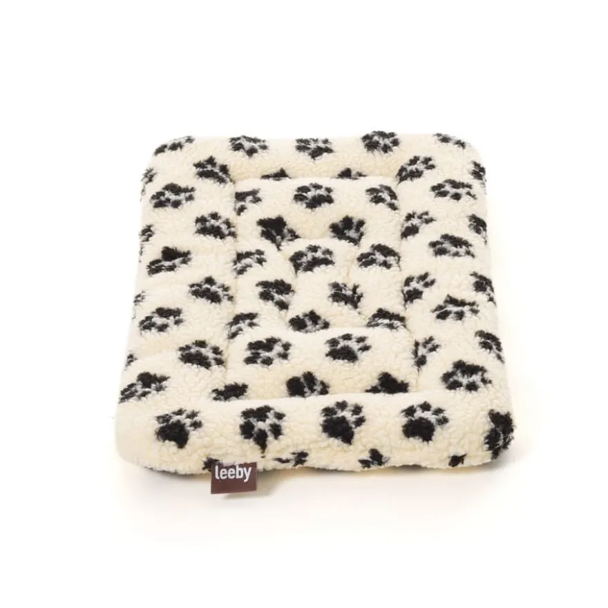 Leeby Colchão macio com estampado de patas para cães
