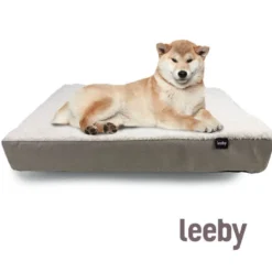 Leeby Colchão Ortopédico Viscoelástico Castanho e Branco para cães