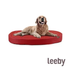 Leeby Colchão vermelho waterproof e amovível para cães