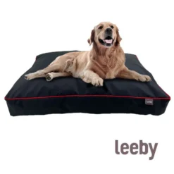 Leeby Colchão waterproof Anti Pelos Preto para cães
