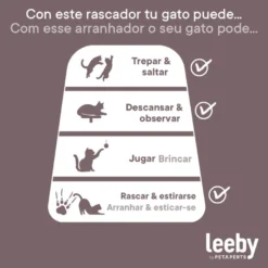 Leeby Colette DoubPost torre arranhadora com cama nido bege para gatos
