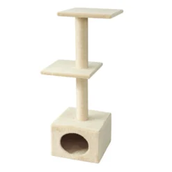 Leeby Colette torre arranhadora com cama nido bege para gatos