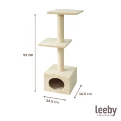 Leeby Colette torre arranhadora com cama nido bege para gatos