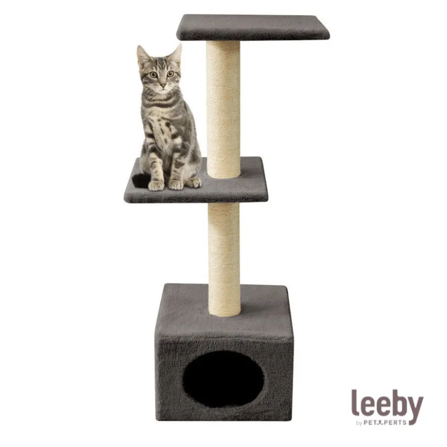 Leeby Colette torre arranhadora com cama nido cinzenta para gatos
