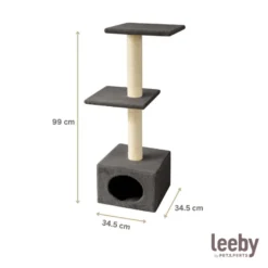 Leeby Colette torre arranhadora com cama nido cinzenta para gatos