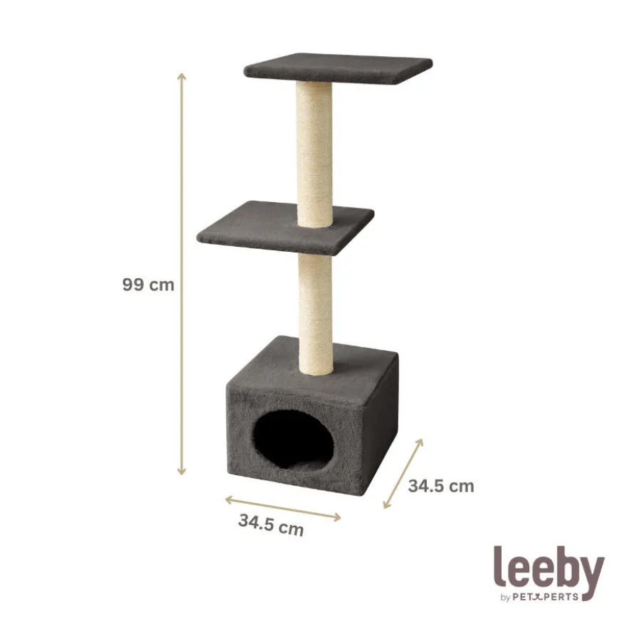 Leeby Colette torre arranhadora com cama nido cinzenta para gatos