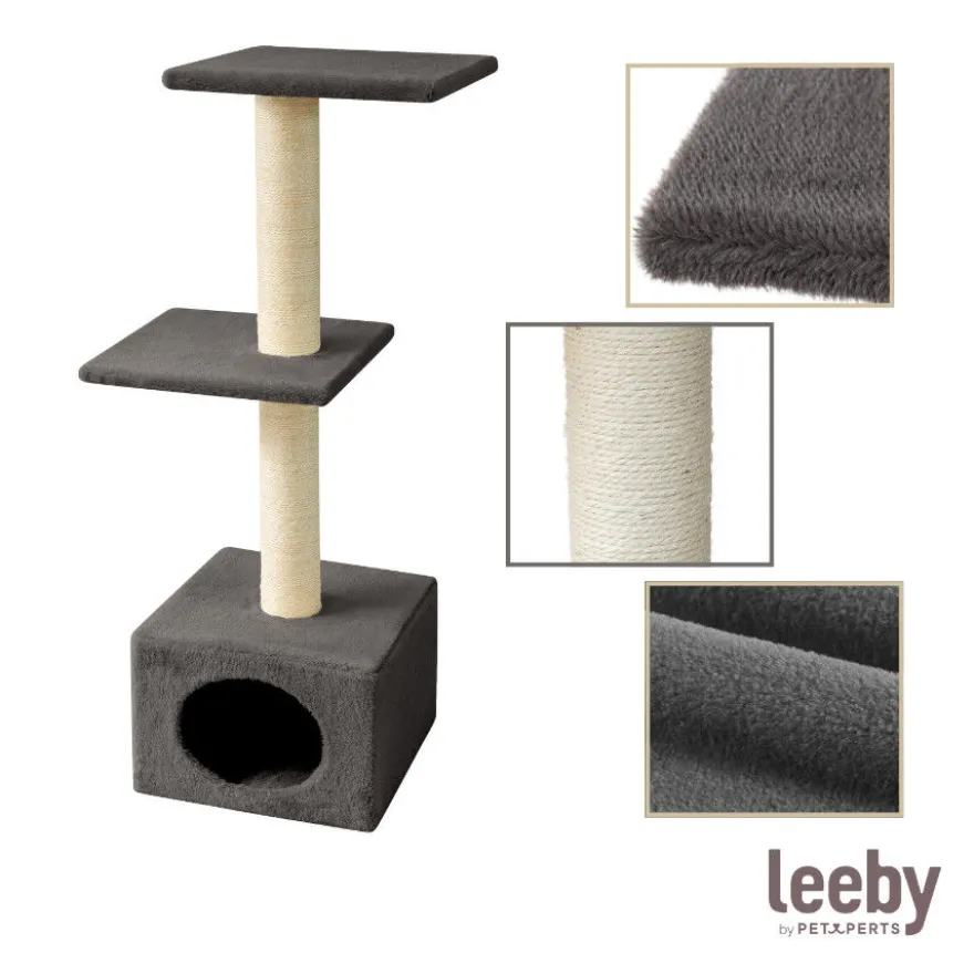 Leeby Colette torre arranhadora com cama nido cinzenta para gatos