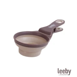 Leeby Colher Medidora Dobrável Castanha para cães e gatos