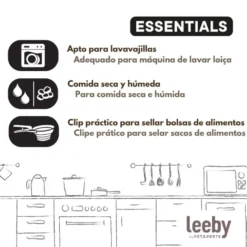 Leeby Colher Medidora Dobrável Castanha para cães e gatos