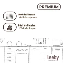 Leeby Comedouro Antiderrapante em Aço Inoxidável para Cães