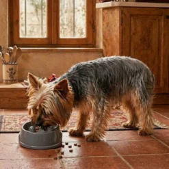 Leeby Comedouro Antivoracidade Azul com Relevo de Pata para cães