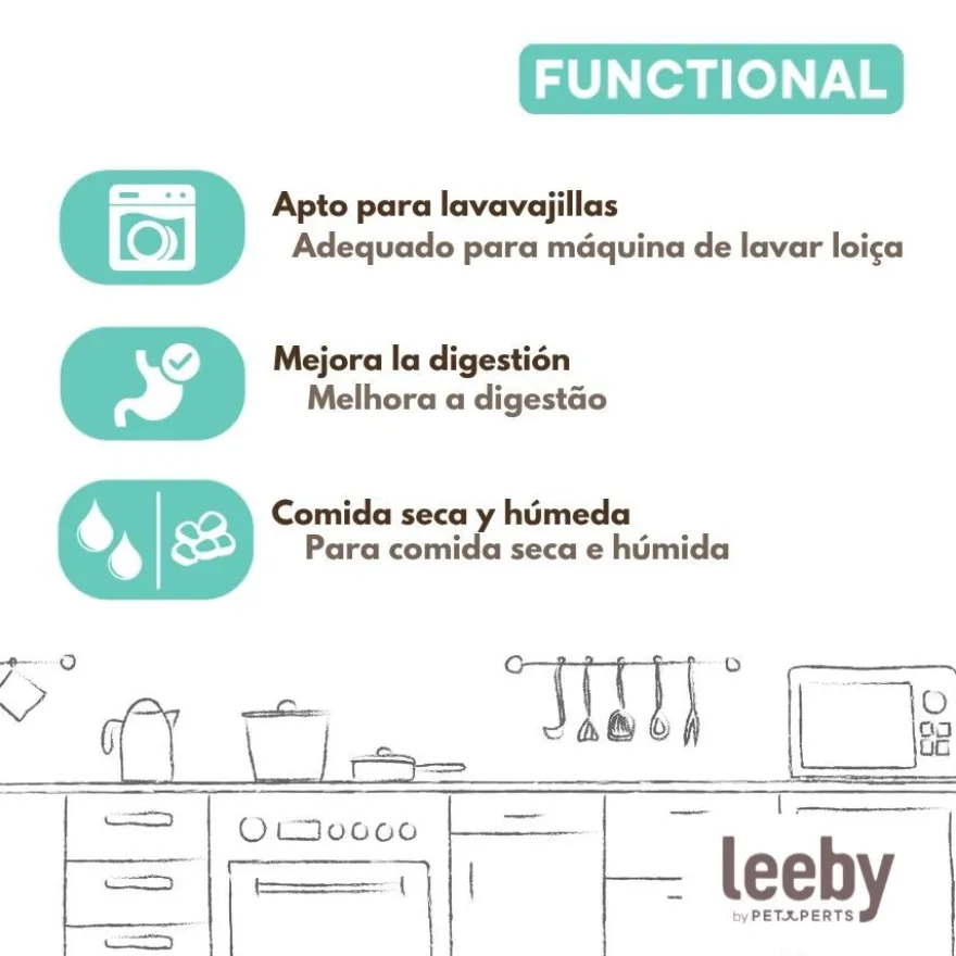 Leeby Comedouro Antivoracidade de Cerâmica para gatos