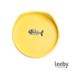 Leeby Comedouro de Cerâmica Amarelo com Orelhinhas para gatos
