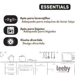 Leeby Comedouro de Cerâmica Azul com Orelhinhas para gatos