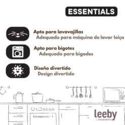 Leeby Comedouro de Cerâmica Branco com Orelhinhas para gatos