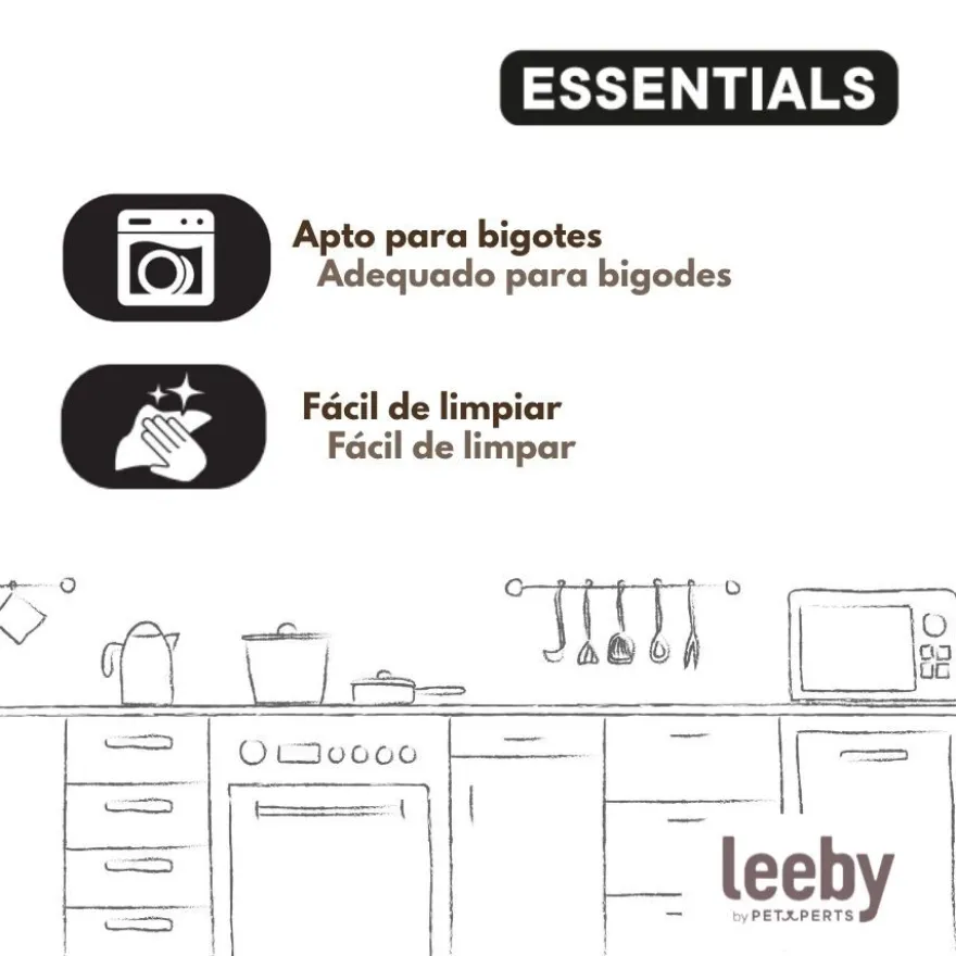 Leeby Comedouro de Cerâmica Branco para gatos