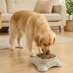Leeby Comedouro de Plástico Taupe para cães