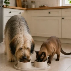 Leeby Comedouro Duplo de Plástico para cães e gatos