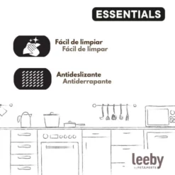 Leeby Comedouro Duplo em Aço Inoxidável com Suporte para cães e gatos