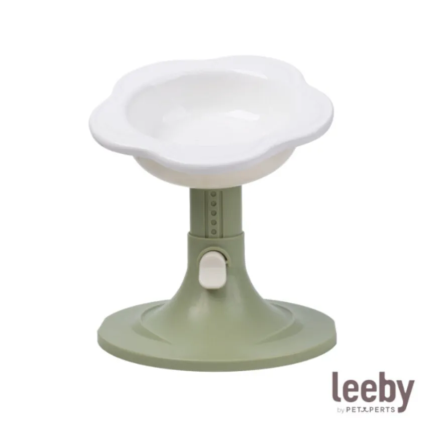 Leeby Comedouro Elevado Inclinado em Cerâmica Estilo Flor para gatos