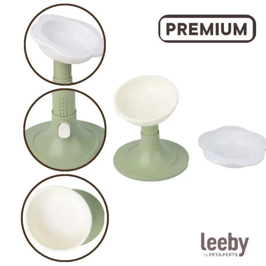 Leeby Comedouro Elevado Inclinado em Cerâmica Estilo Flor para gatos