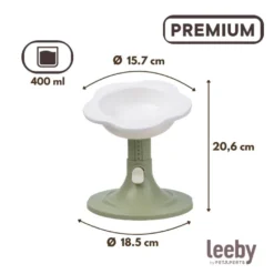Leeby Comedouro Elevado Inclinado em Cerâmica Estilo Flor para gatos