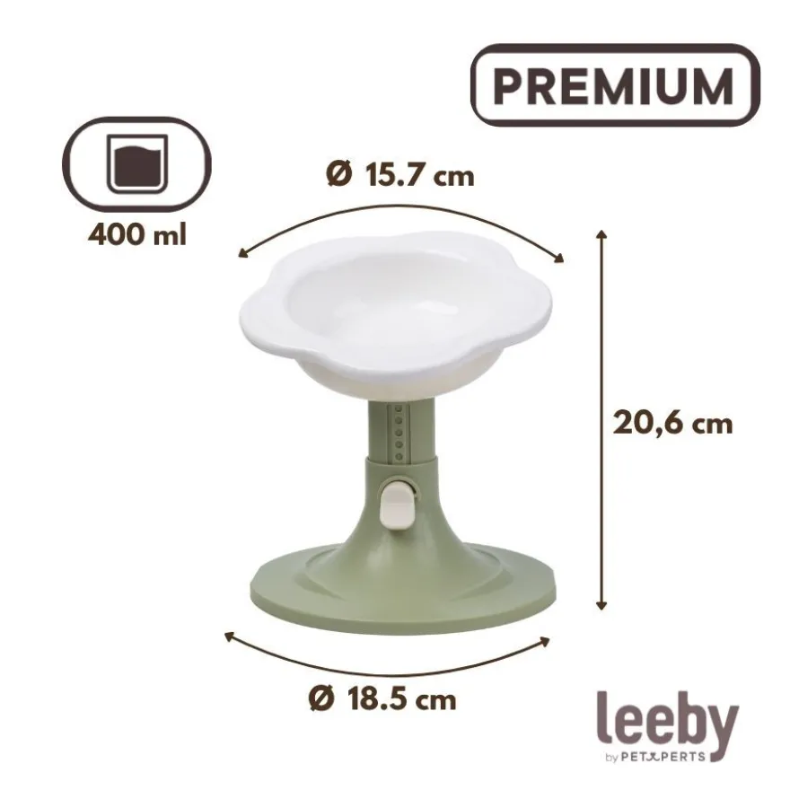 Leeby Comedouro Elevado Inclinado em Cerâmica Estilo Flor para gatos