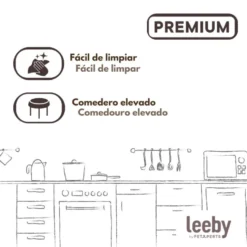 Leeby Comedouro Elevado Inclinado em Cerâmica Estilo Flor para gatos