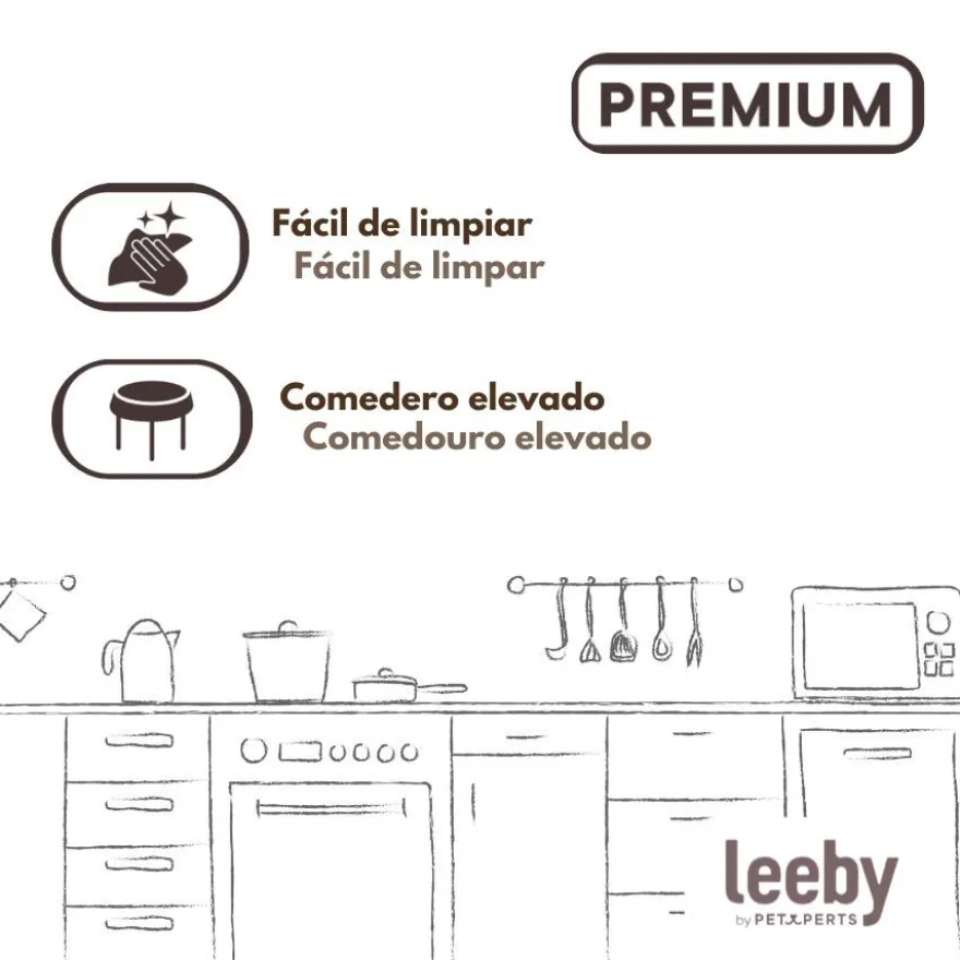 Leeby Comedouro Elevado Inclinado em Cerâmica Estilo Flor para gatos