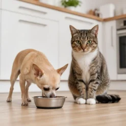 Leeby Comedouro em Aço Inoxidável com Base de Borracha para cães e gatos