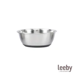 Leeby Comedouro em Aço Inoxidável com Base de Borracha para cães e gatos