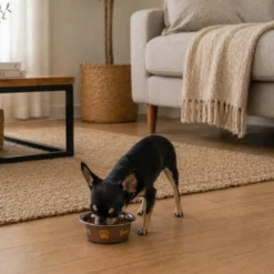 Leeby Comedouro em Aço Inoxidável Estampado com Pegadas para cães