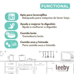 Leeby Comedouro Lento de Cerâmica Azul para cães
