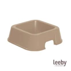 Leeby Comedouro Quadrado Taupe para cães
