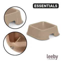 Leeby Comedouro Quadrado Taupe para cães