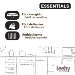 Leeby Comedouro Quadrado Taupe para cães
