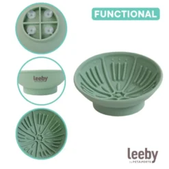 Leeby Comedouro Verde de Silicone para gatos