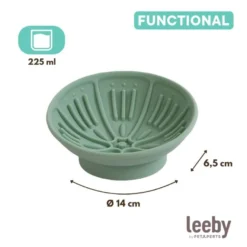 Leeby Comedouro Verde de Silicone para gatos